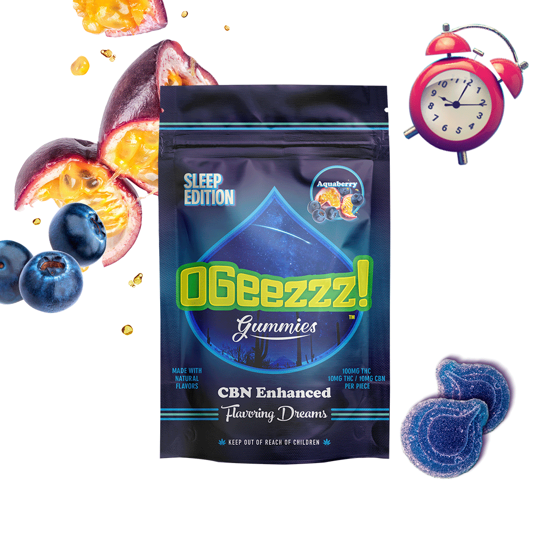 Photograph of Product: OGEEZ! 100mg Gummies Aqua Berry 2:1