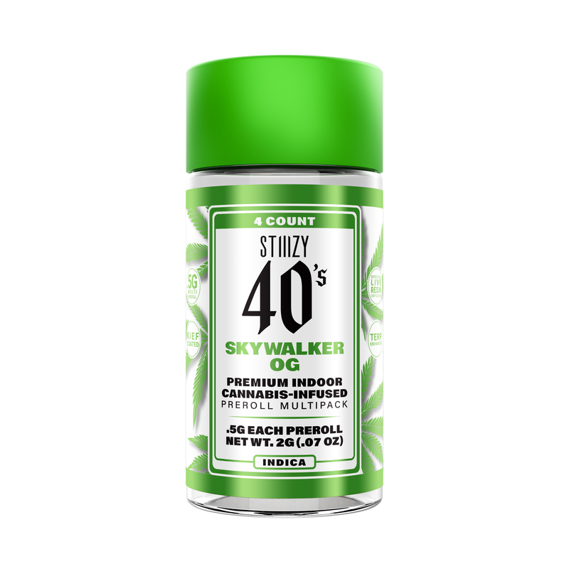 Photograph of product: STIIIZY 40's Skywalker OG .5g Infused Preroll 4pk