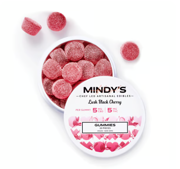 Photograph of product: Mindy's | Lush Black Cherry 1:1 TH-oui : CBD Gummies | 20pk 100mg