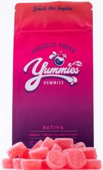 Photograph of product: (78180) 100mg Paradise Punch Gummies 10pk