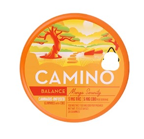 Photograph of product: Mango - 1:1 CBD:TH-oui - Camino Gummies