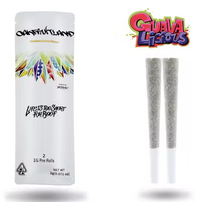 Photograph of product: Oakfruitland Guavalicious Dual Preroll Pack 1Gx2PK
