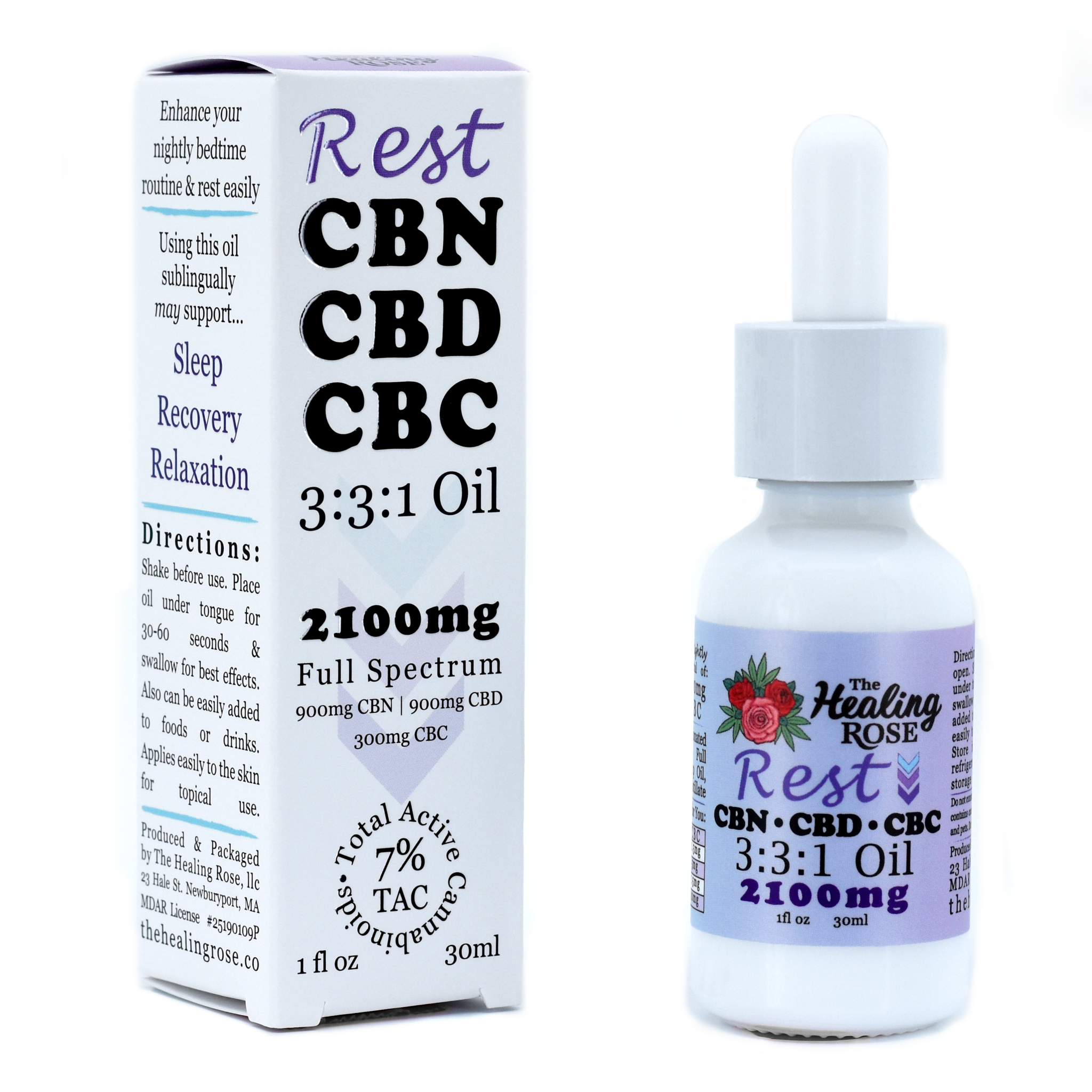 Photograph of product: Tincture - 2100mg - Rest Oil CBN:CBD:CBC 3:3:1