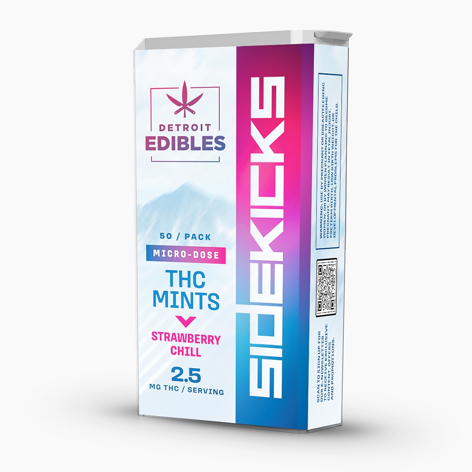 Photograph of product: Detroit Edibles Sidekicks Strawberry Chill 40pk Mints Rec