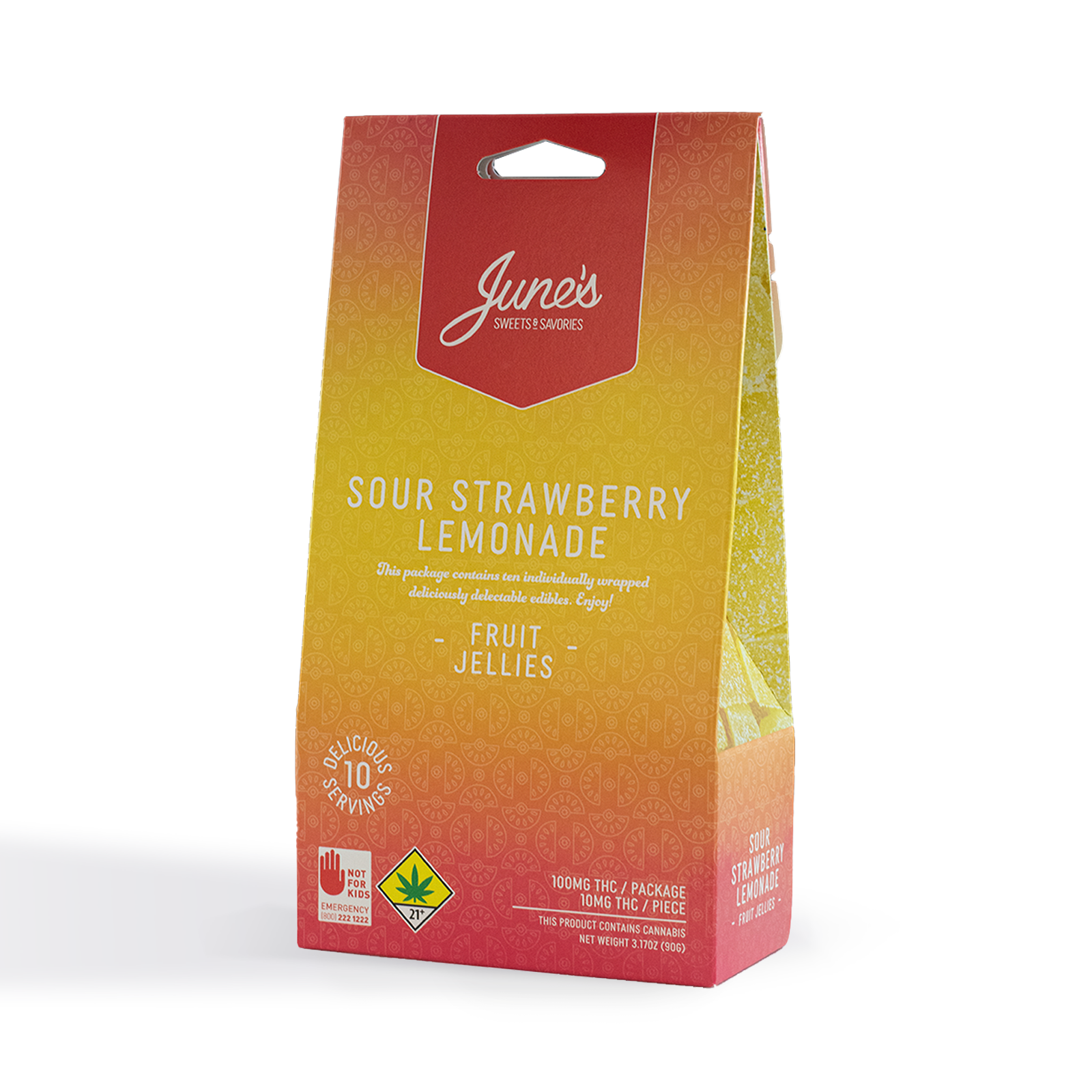 Photograph of Product: Sour Strawberry Lemonade Fruit Jellies 100mg