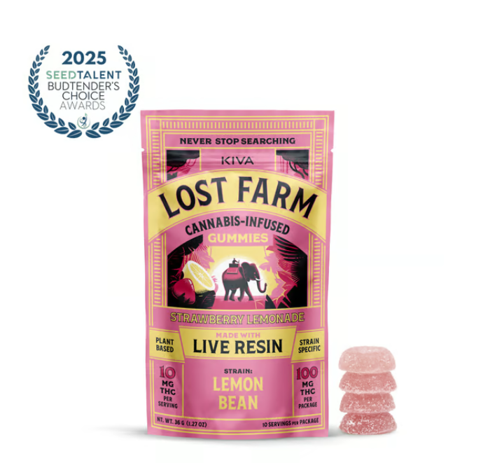 Photograph of product: KIVA Lost Farm | Strawberry Lemonade - 10pk | Edible