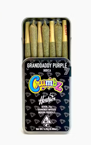 Photograph of product: CRUMBZ | Granddaddy Purple | Infused Preroll 7pk | 5.25g