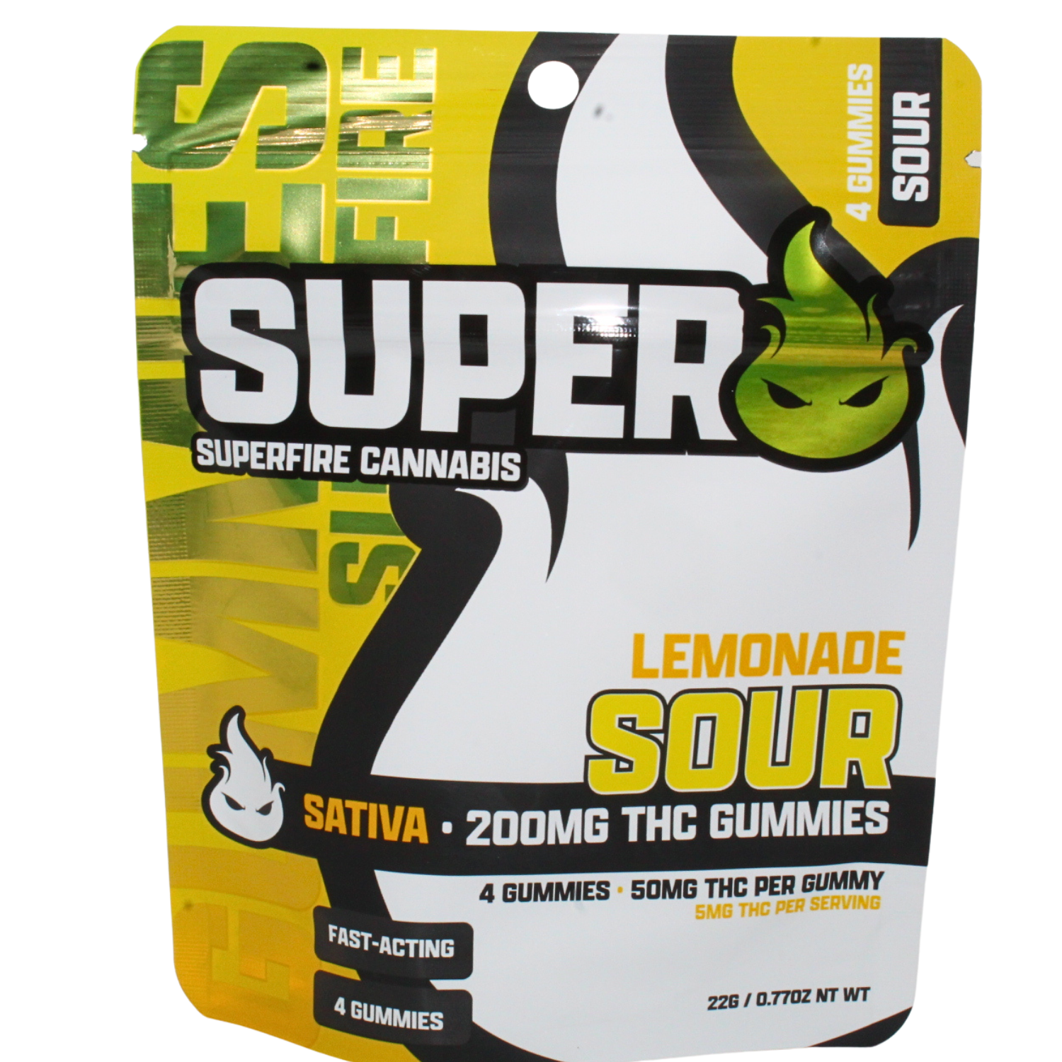 Photograph of product: SUPERFIRE SOUR LEMONADE 200mg GUMMIES REC