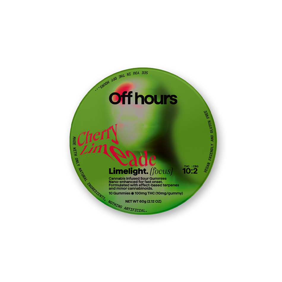 Photograph of Product: Off Hours I Cherry Limeade Limelight [Focus] I Gummies I 100mg I Hybrid