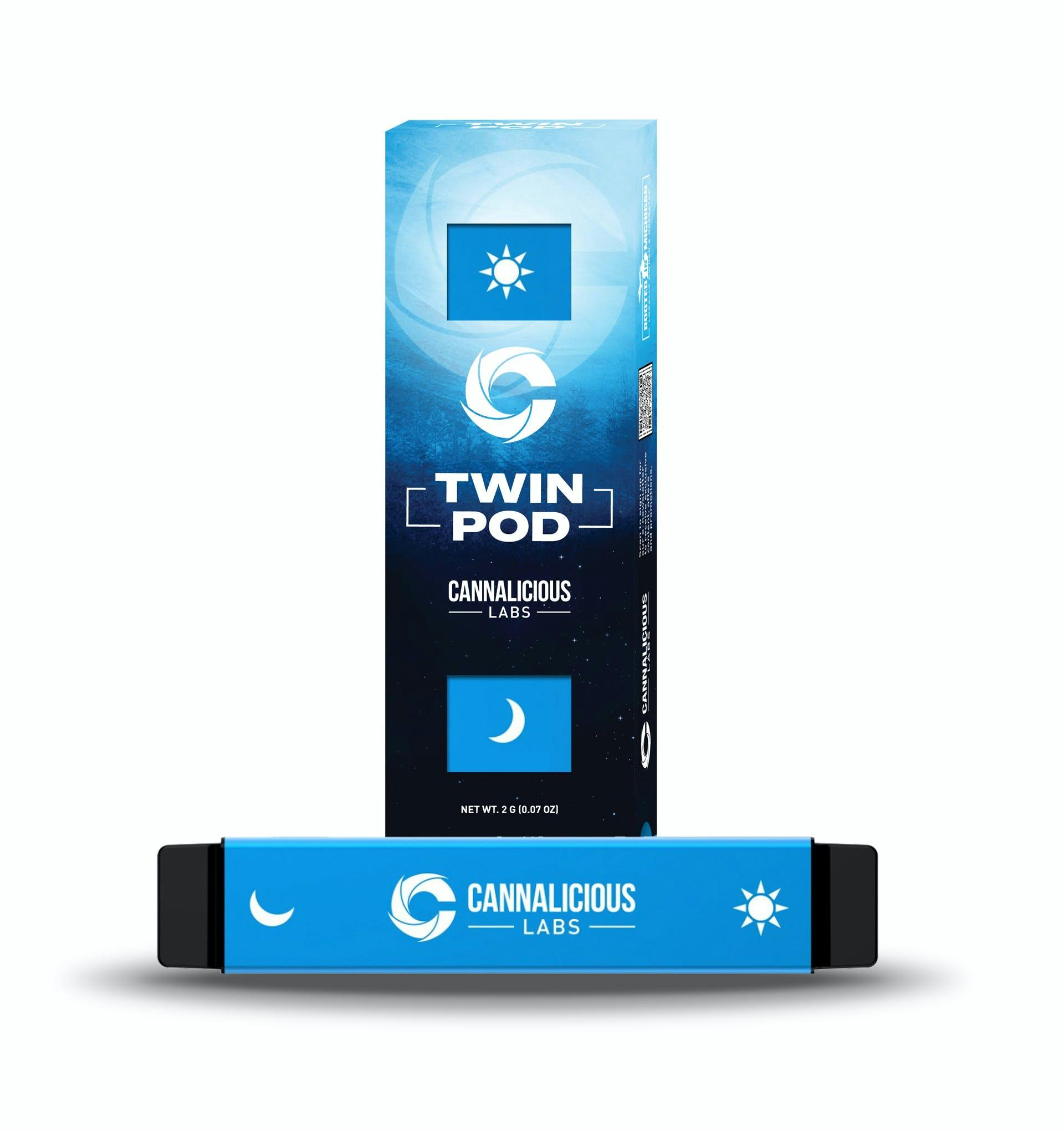 Photograph of product: Cannalicious Twin Pod Vape Cart: Hybrid/Hybrid - Cookies N Cream/Cookies N Cream
