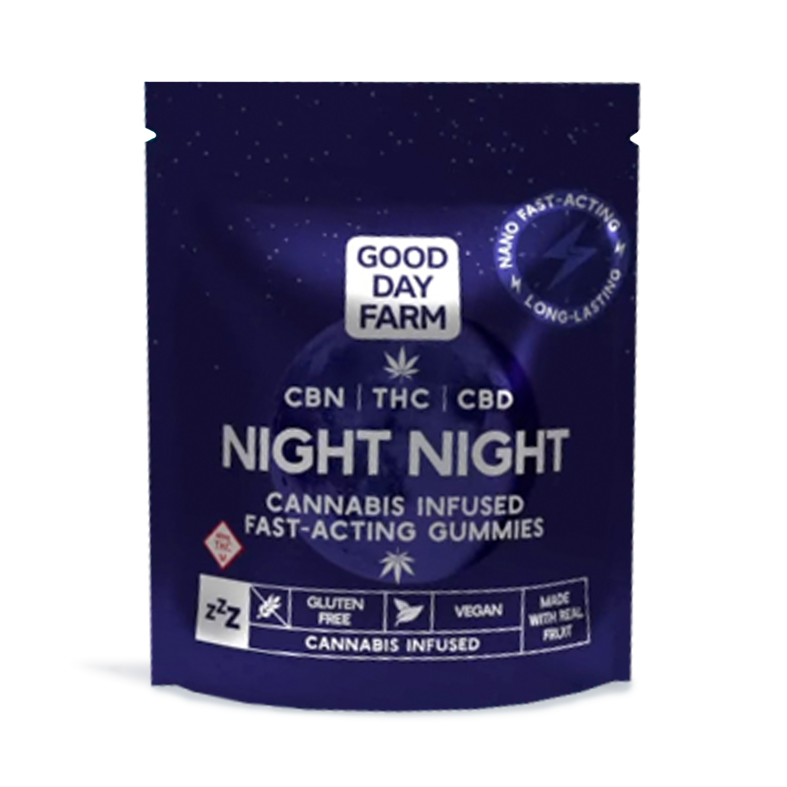 Photograph of product: GOOD DAY FARM - GUMMIES NANO - 40MG CBD / 50MG CBN / 40MG TH-oui - 10PK - NIGHT NIGHT - Oui'd