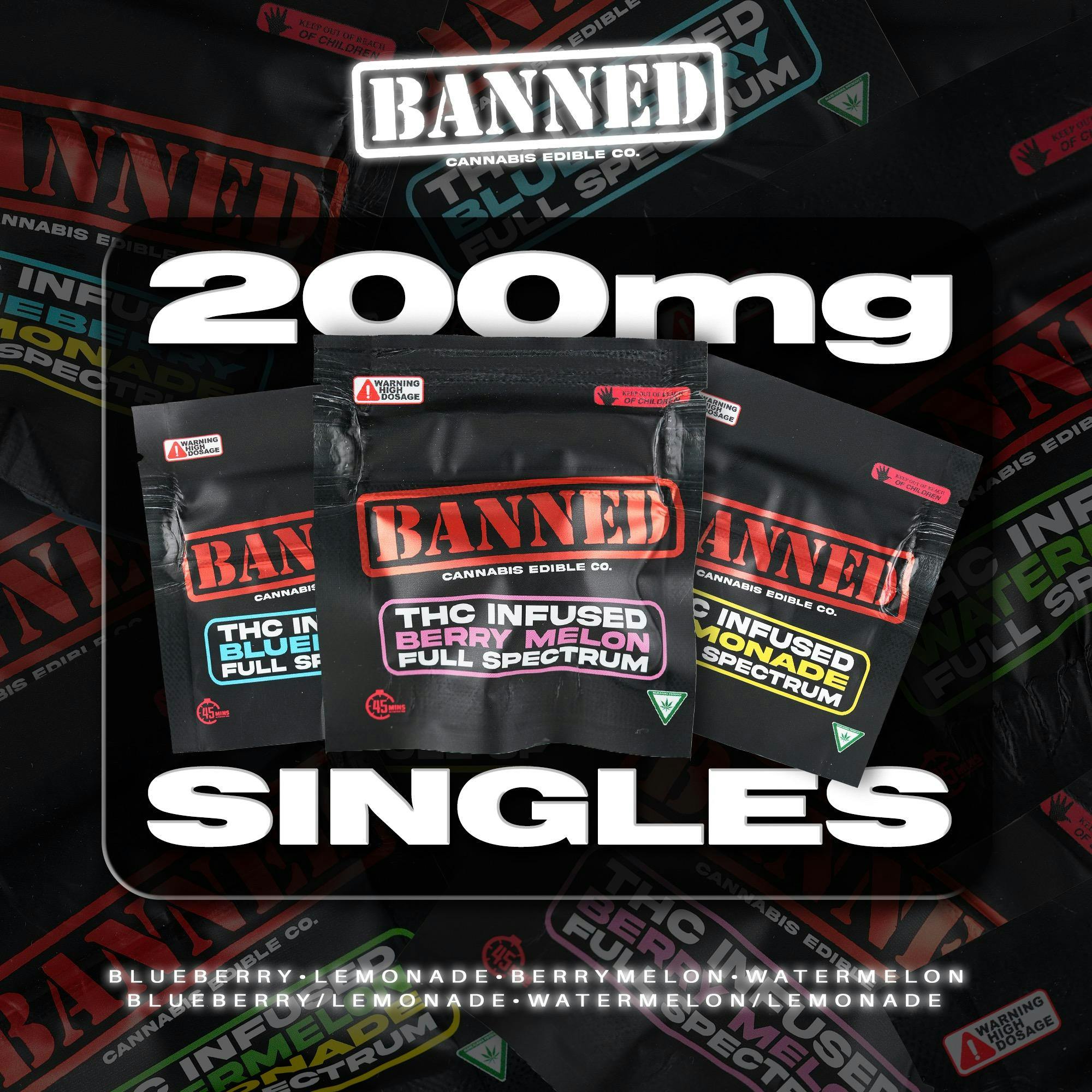 Photograph of product: Banned - Watemelon 200mg Single Gummy