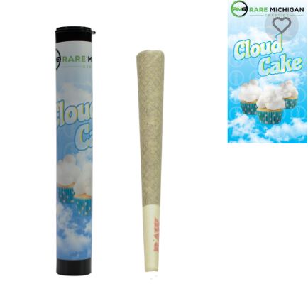 Photograph of product: Cloud Cake | Rare Michigan Genetics | Pre-Roll