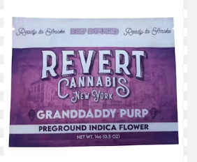 Photograph of product: F104 | Revert | Granddaddy Purp | Infused Ready-to-Roll Flower - 14g