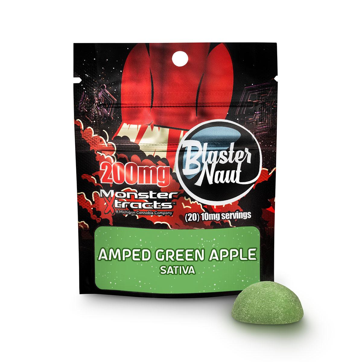 Photograph of product: Monster X Blaster Nauts | Amped Green Apple | 200mg Gummies