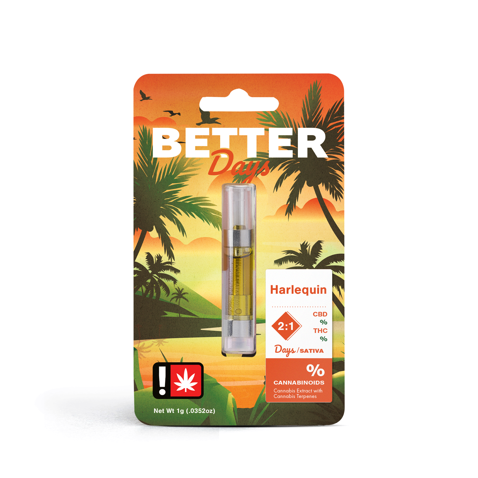 Photograph of product: Better Harlequin 2:1 CBD:TH-oui Cartridge 1g