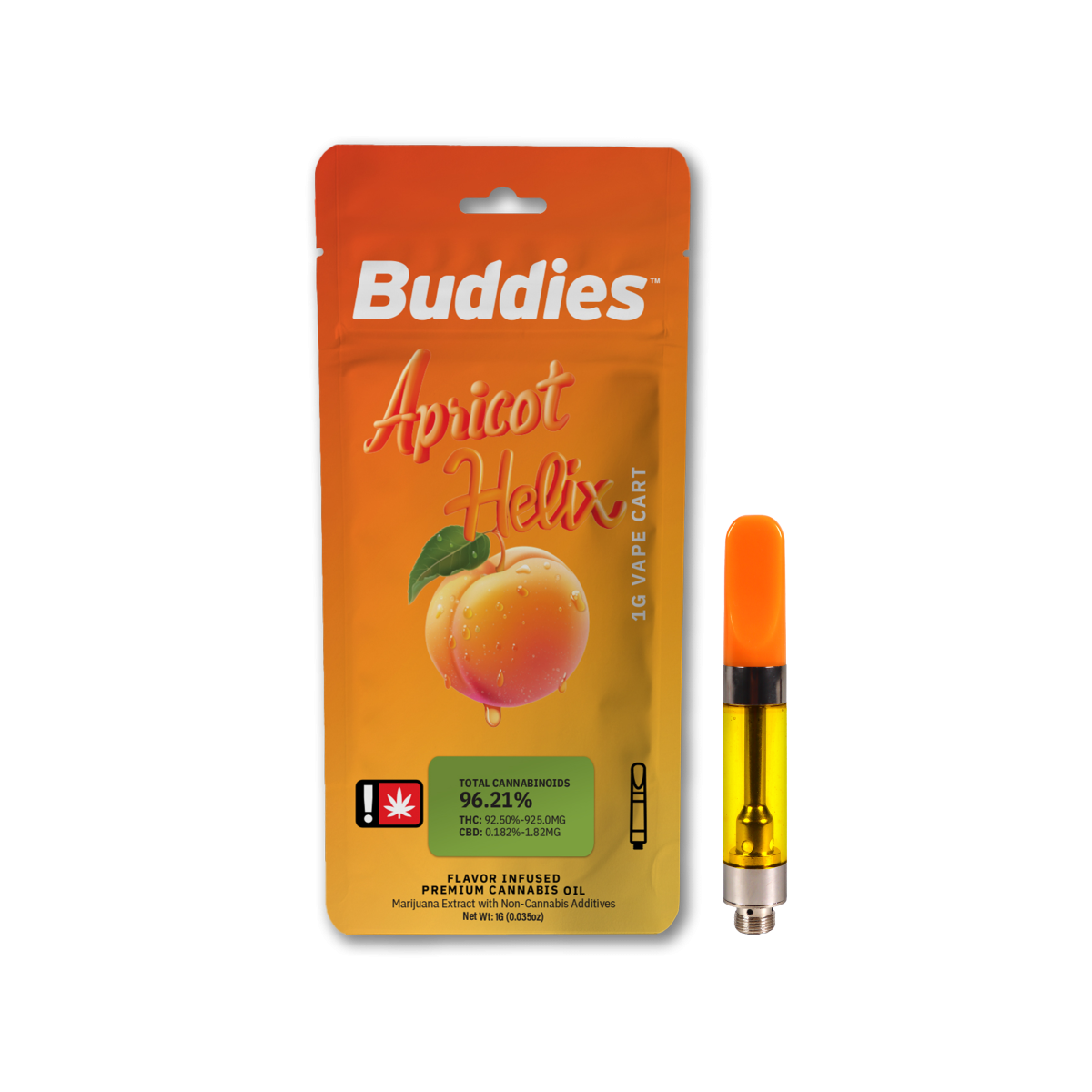Photograph of product: Buddies Cartridge Distillate- Apricot Helix