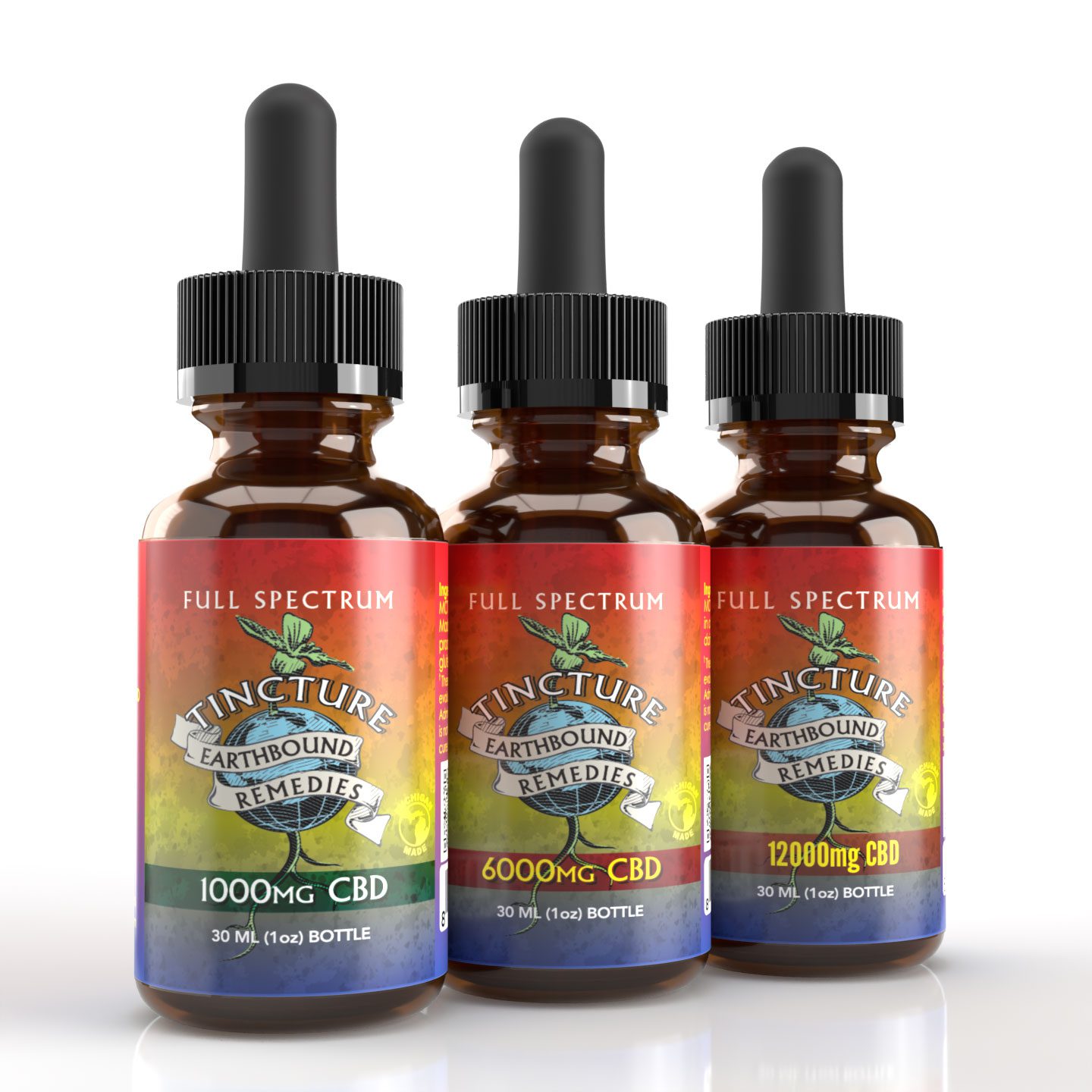 Photograph of product: Earthbound: Full Spectrum Tinctures CBD