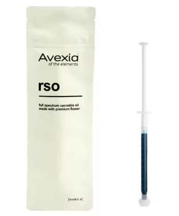 Photograph of product: Avexia - RSO Syringe - Triangle Kush (IH)