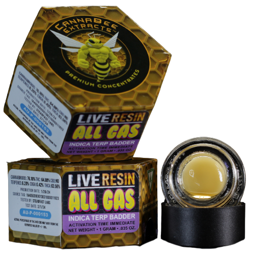 Photograph of product: Cannabee Extracts All Gas Live Resin Terp Badder 1g