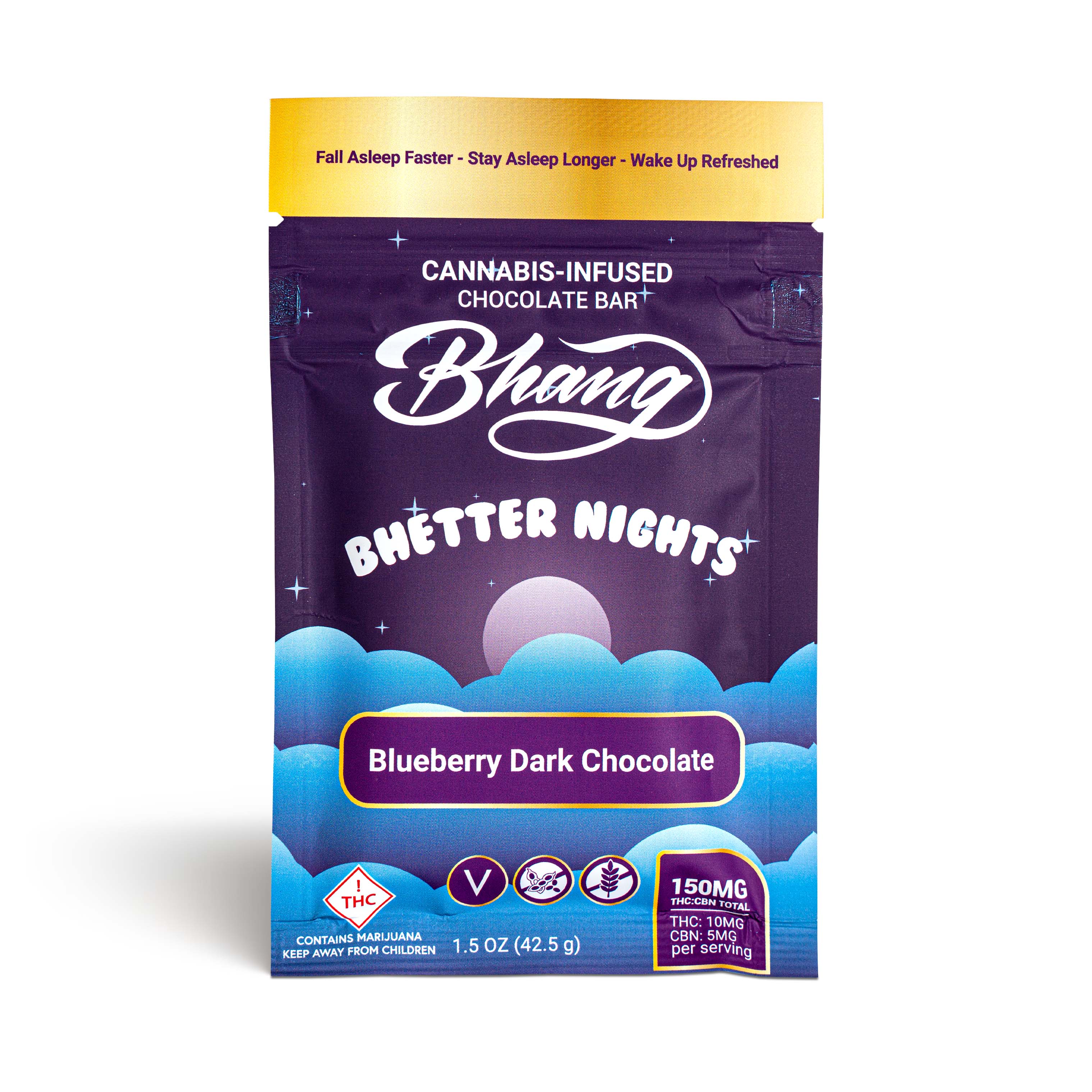 Photograph of product: Dark Blueberry Chocolate Bar 2:1 TH-oui:CBN - 100mg