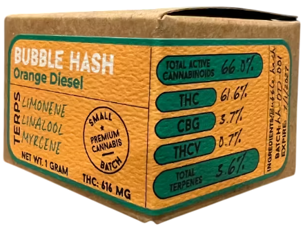 Photograph of Product: Bubble Hash Orange Diesel - Concentrate (1.0g)