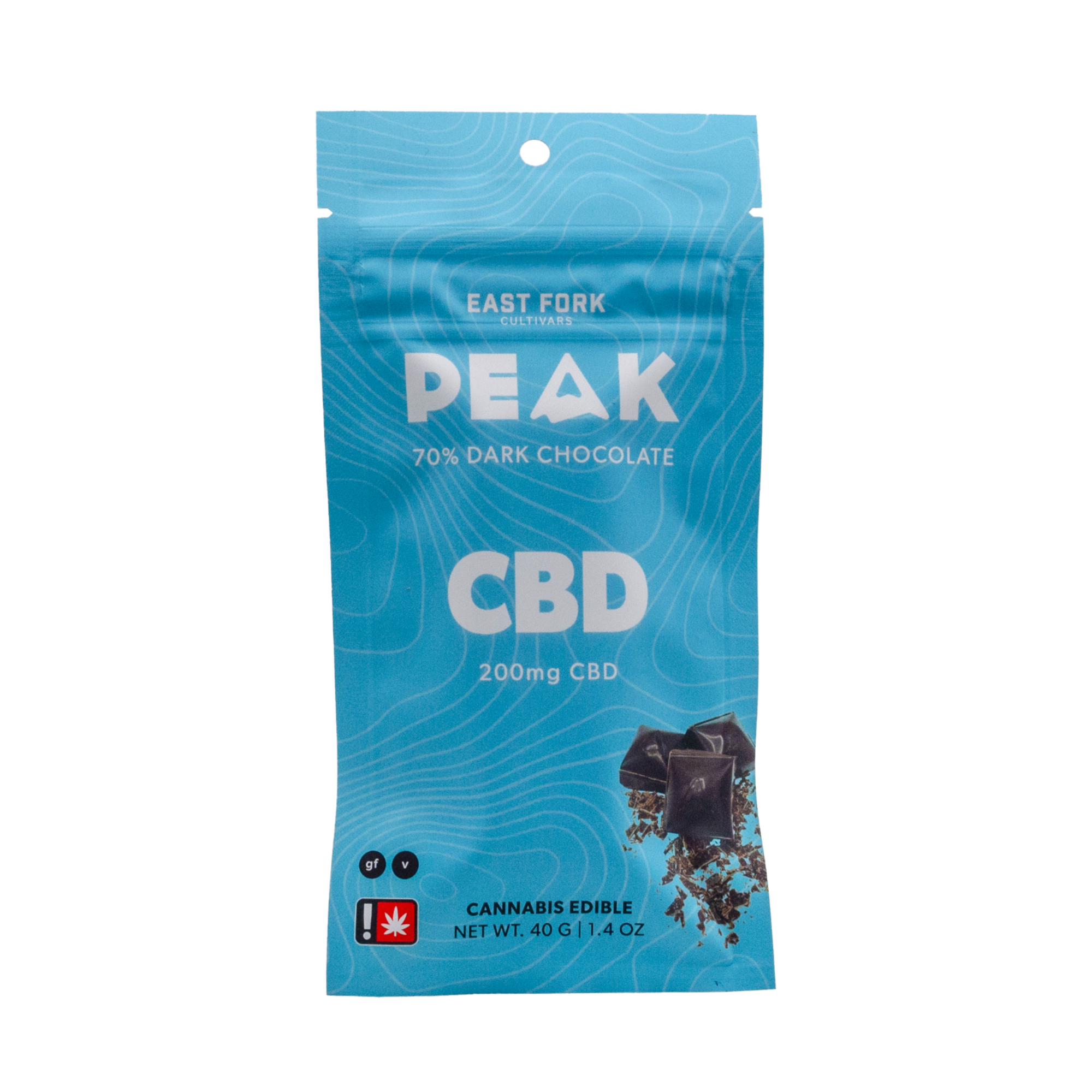 Photograph of product: Peak High CBD Dark Chocolate Bar 200mg CBD