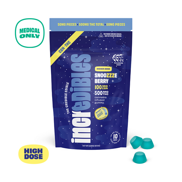 Photograph of product: MED Incredibles 5:1 Snoozzzeberry 500mg Gummies