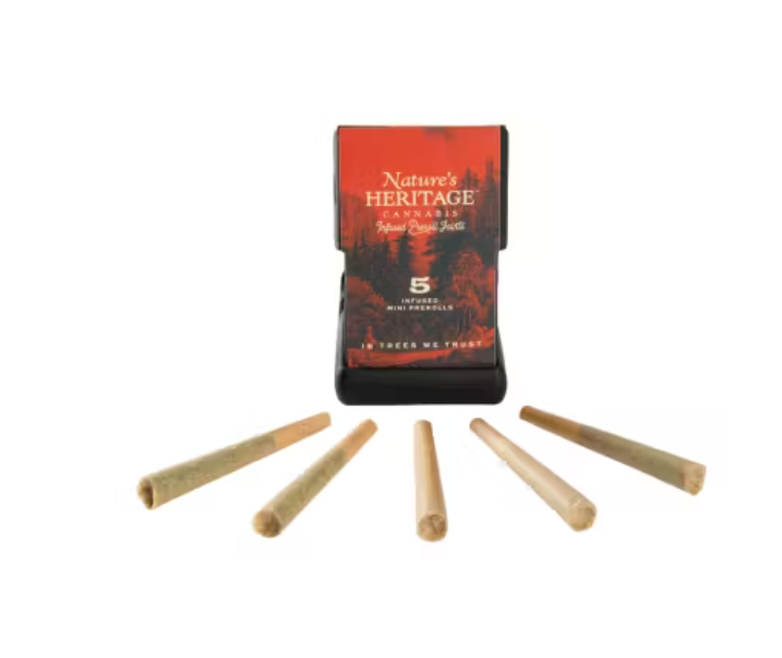 Photograph of product: Nature's Heritage Local Skunk 0.5g 5pk Bubble au chocolat Infused Prerolls
