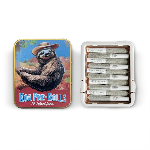 Photograph of Product: KOA: Clementine x Purple Punch Live Resin Infused Pre Rolls (.35x10) - 3.5g - 