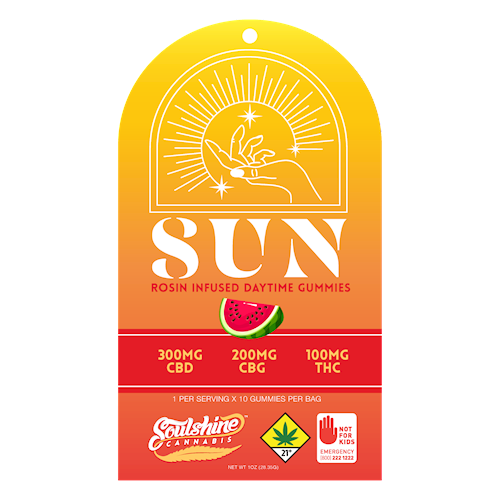 Photograph of product: 3:2:1 Watermelon Sun Gummies 10-pack  | 600mg (DOH)