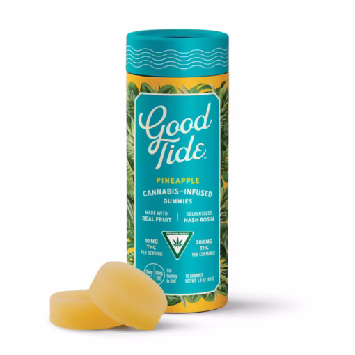 Photograph of product: Good Tide - Pineapple "Uplifting" Gummies - 10mg THC - 10ct