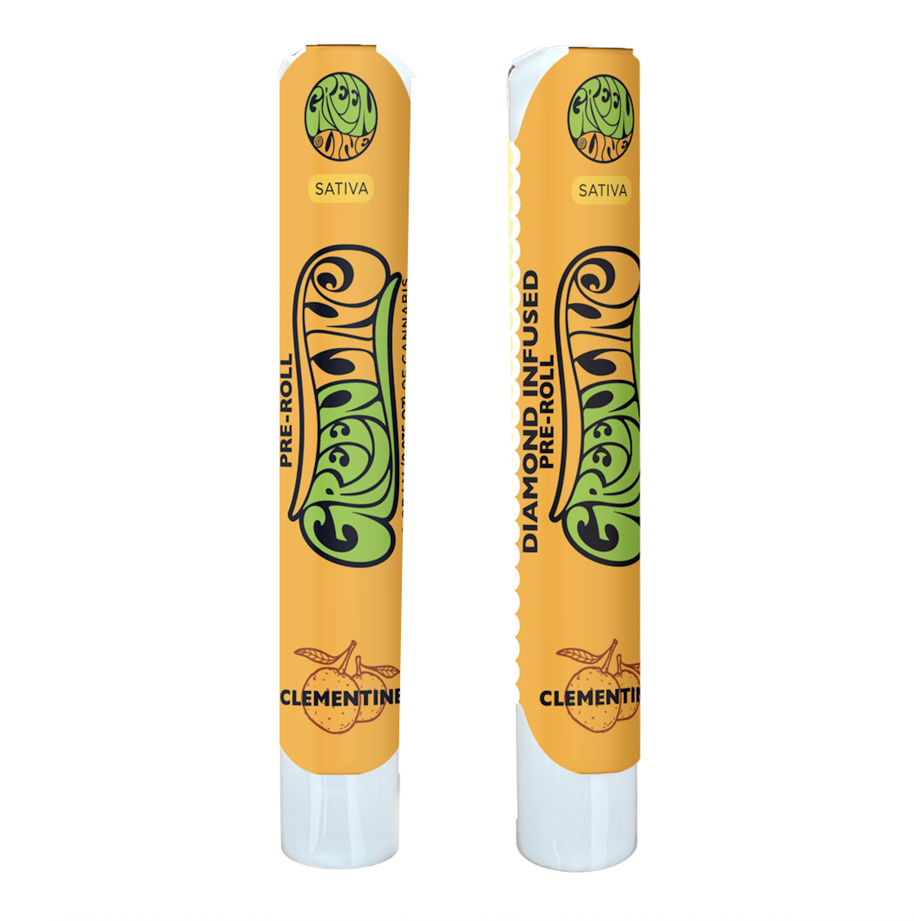 Photograph of Product: Clementine (S) Diamond INFUSED PREROLL 1g - Greenline Organics