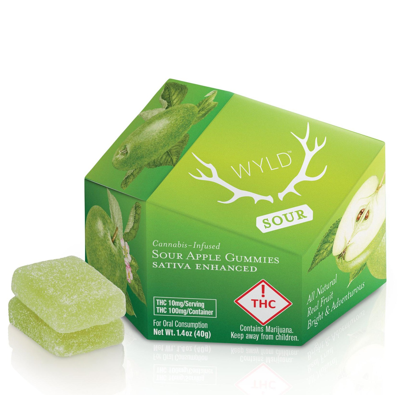 Photograph of product: WYLD Oui'd Sour Apple 100mg