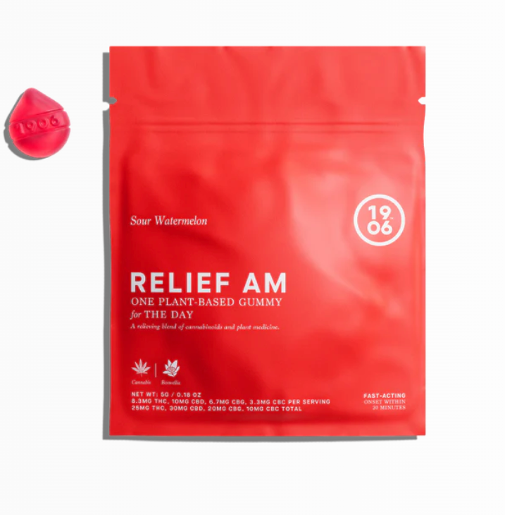 Photograph of product: Relief AM | Sour Watermelon | 5pk | 100mg