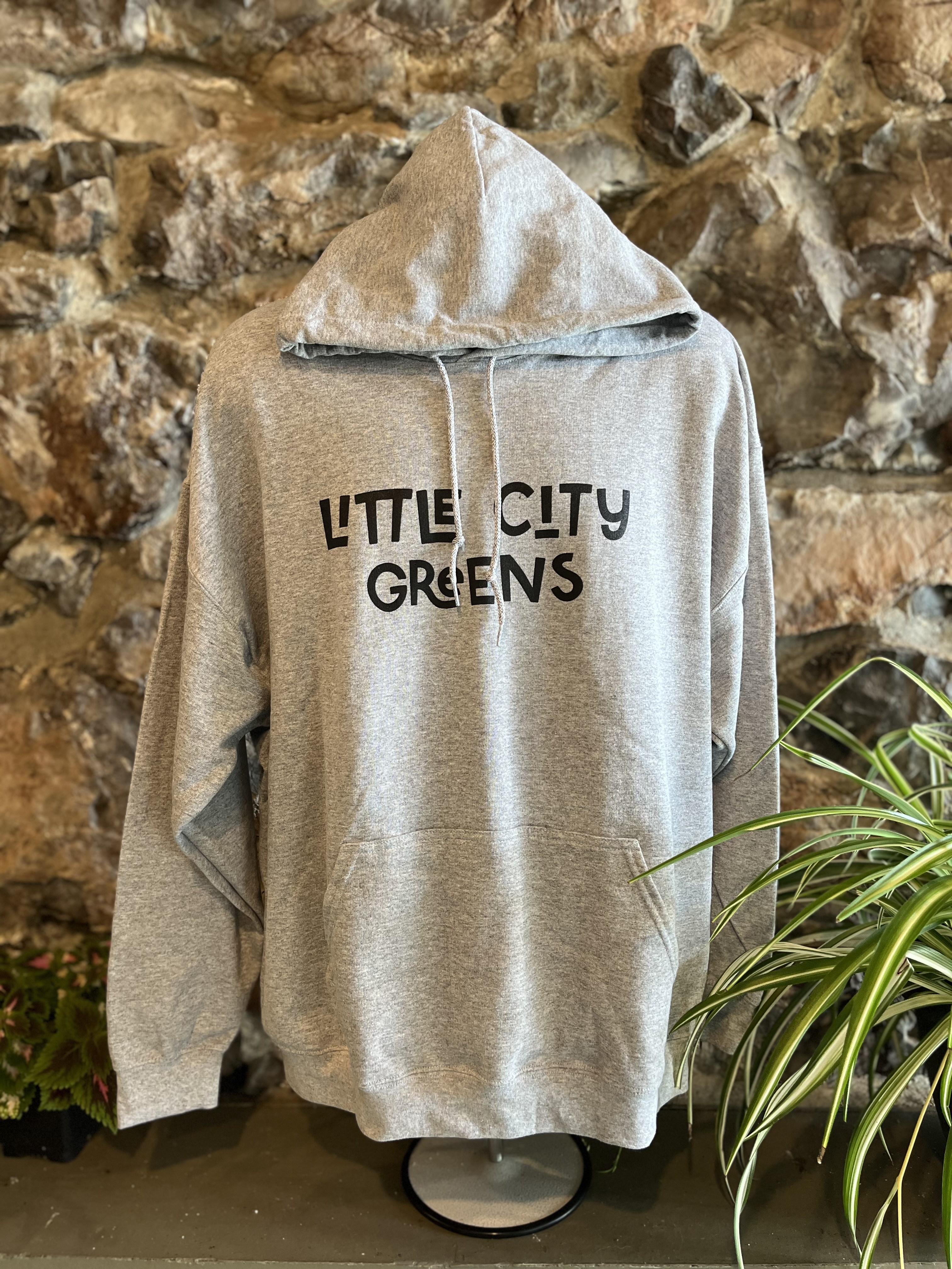 Photograph of product: Little City Greens Logo Hoodie Sweatshirt - Light Gray