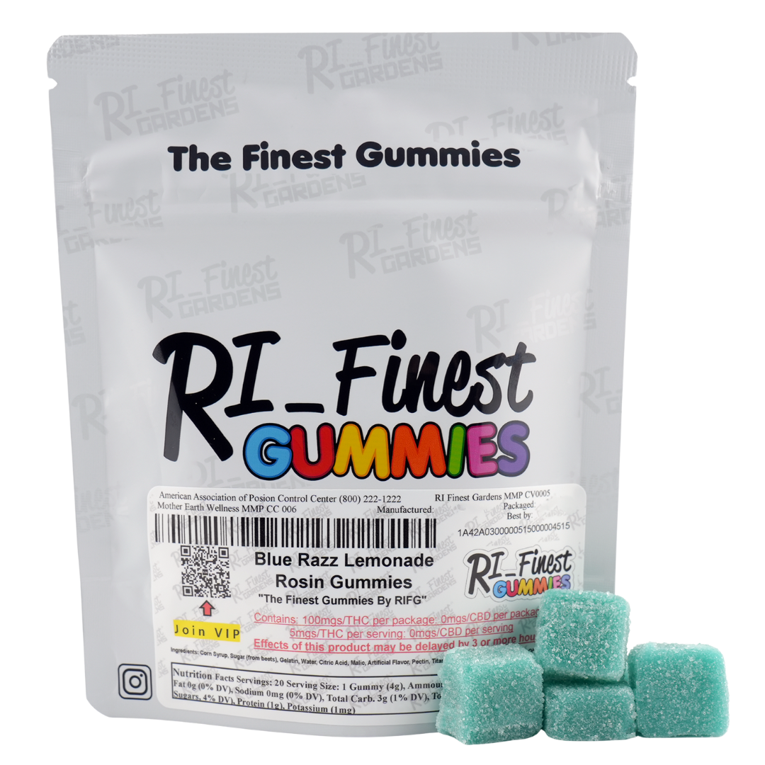 Photograph of product: Blue Razz Lemonade Rosin Gummies - 5mg 20pk