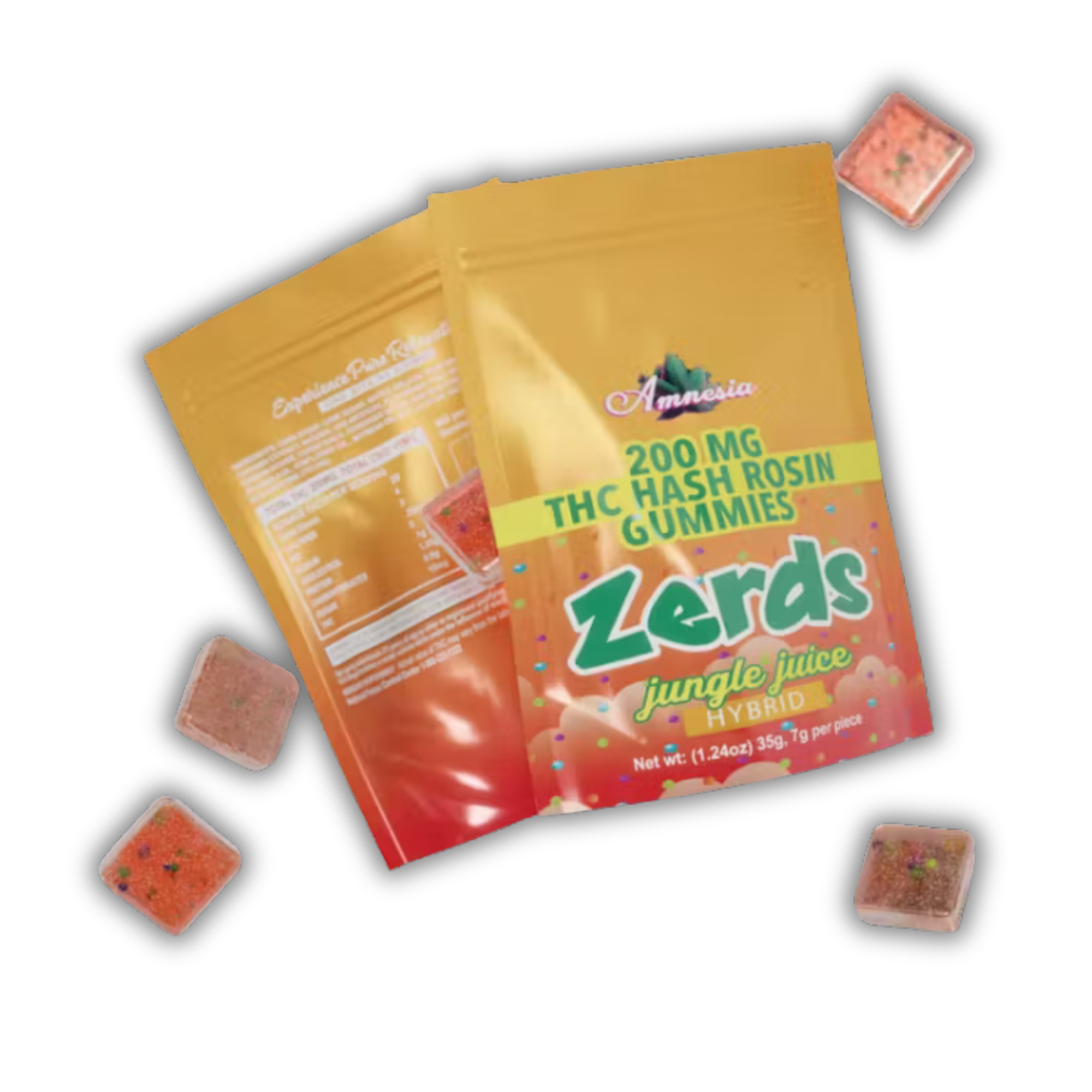 Photograph of product: Amnesia | au chocolat Rosin Gummy | Zerds | Jungle Juice | 200mg