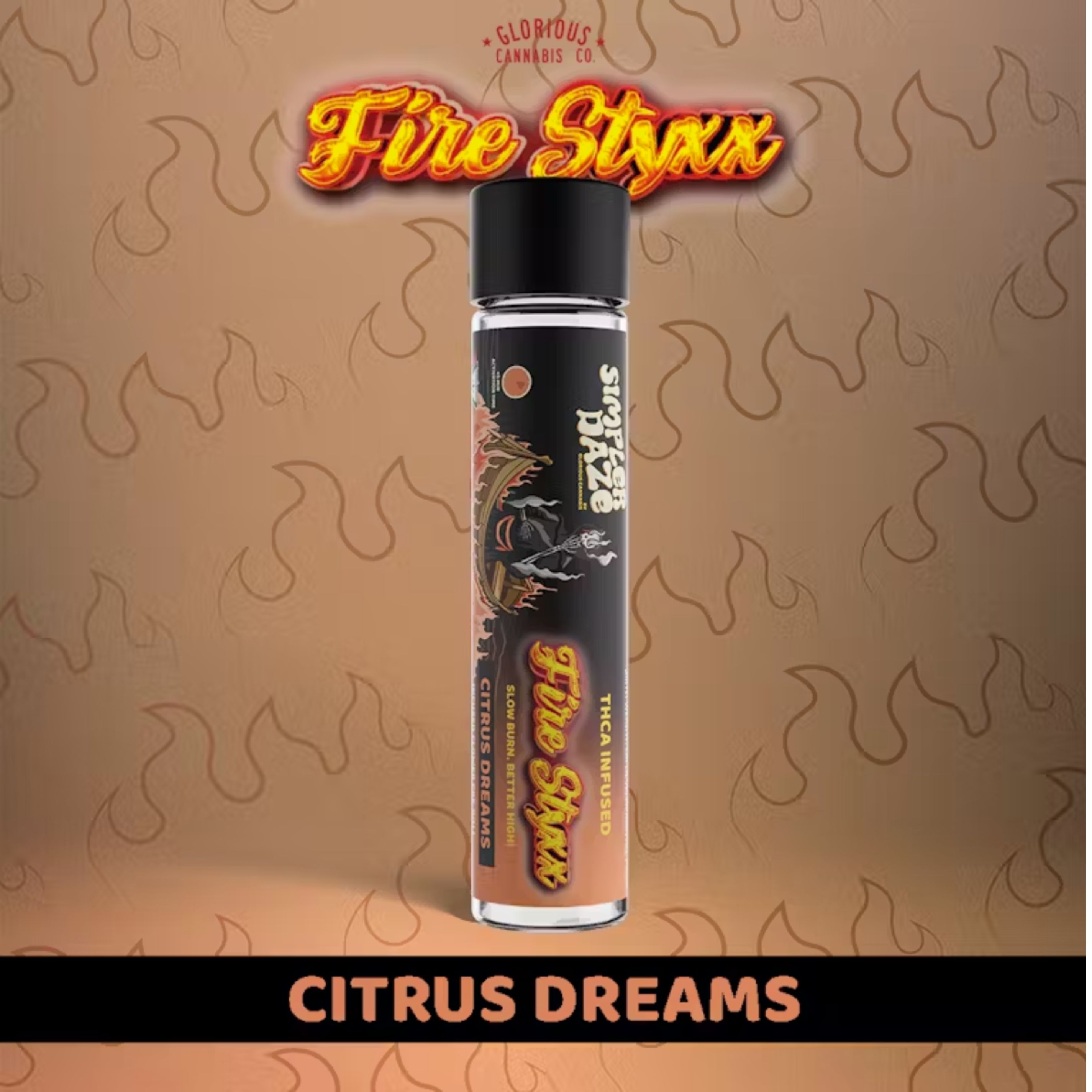Photograph of product: FIRE STYXX | Infused Preroll | Citrus Dreams | 1g