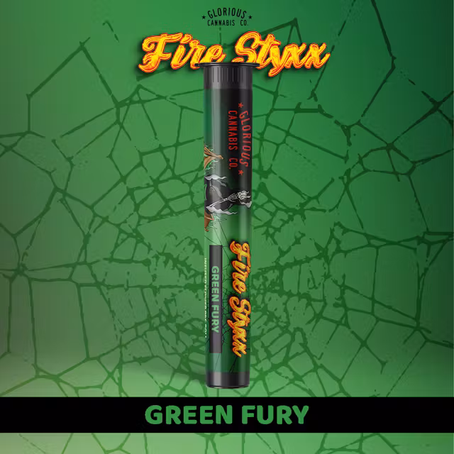 Photograph of product: Glorious - Fire Styxx Infused Preroll - (1g) - **GREEN FURY** (4/$20)
