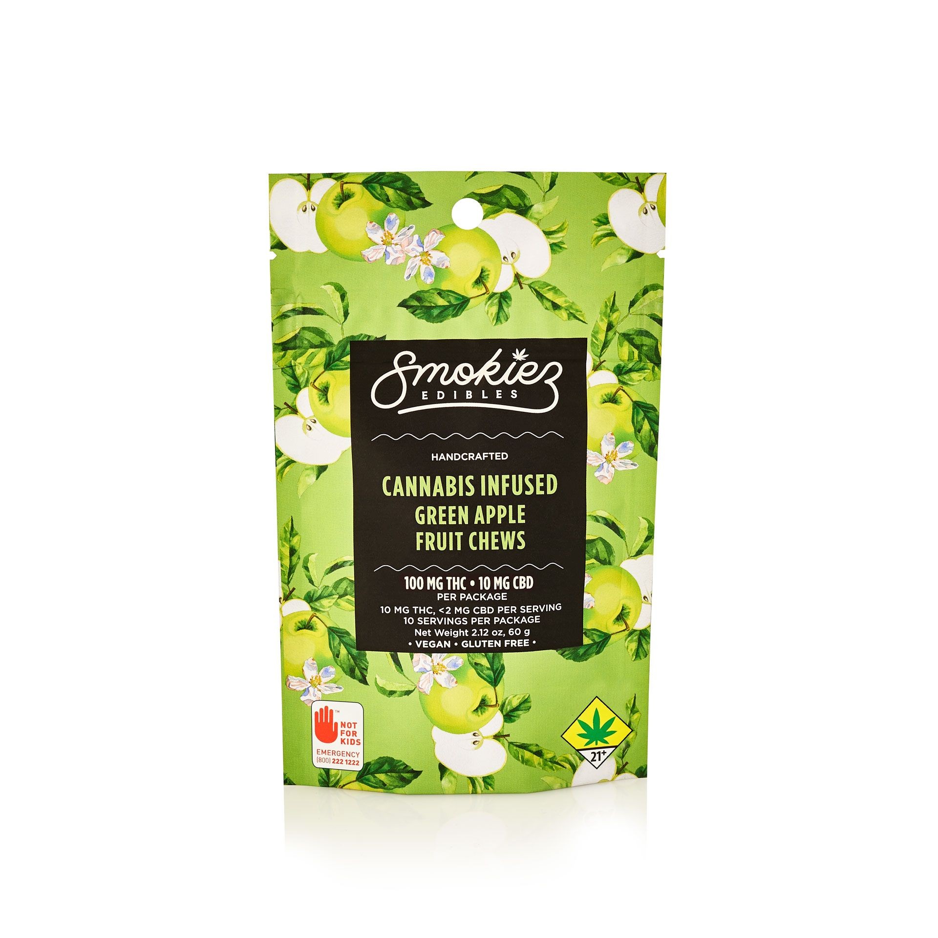 Photograph of Product: SMOKIEZ GUMMY SWEET GREEN APPLE 1:1 (H) [10PK] 100MG