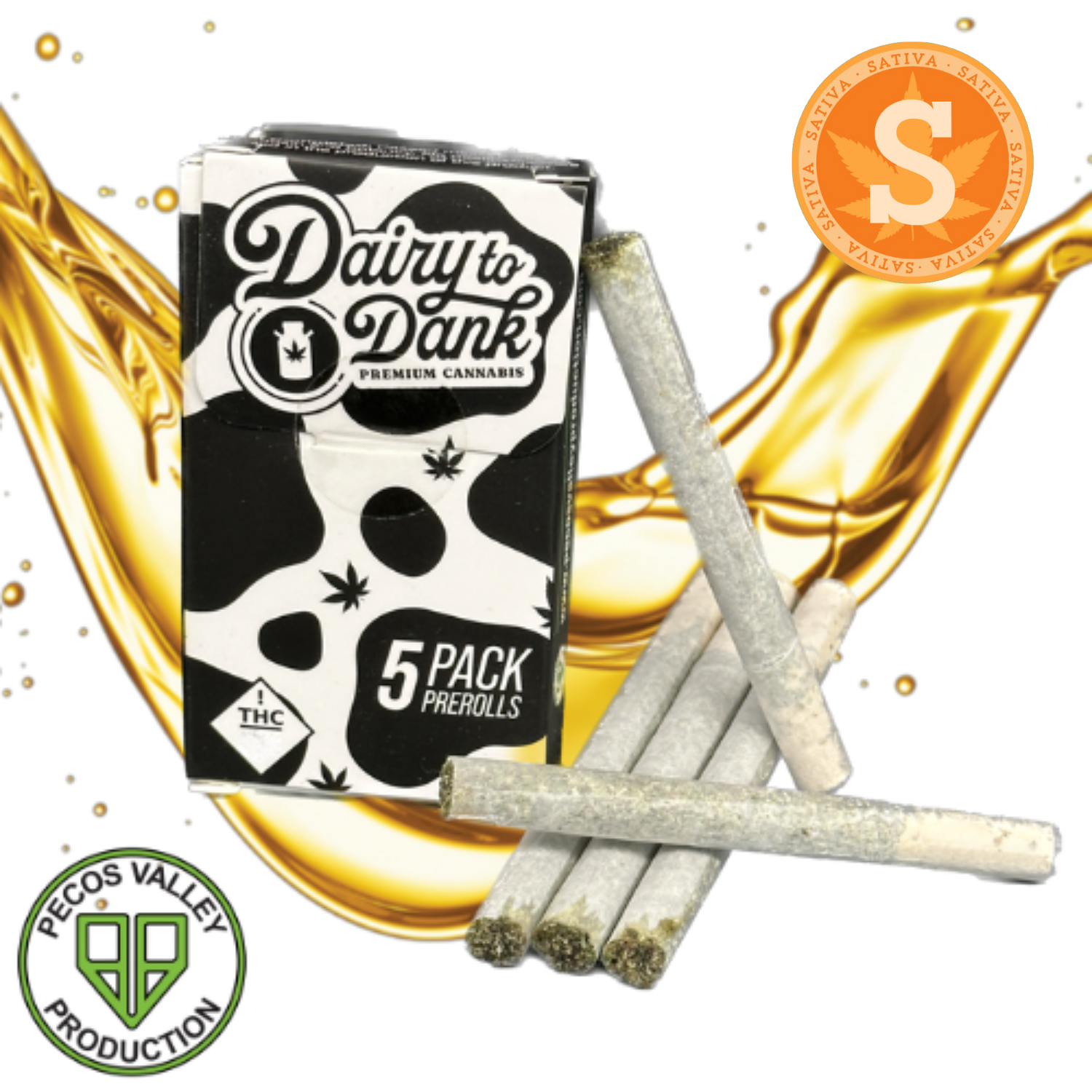 Photograph of product: D2D | Pre-Rolls | Infused | 5pk | Black Jet Fuel (SDH) | 2.5g