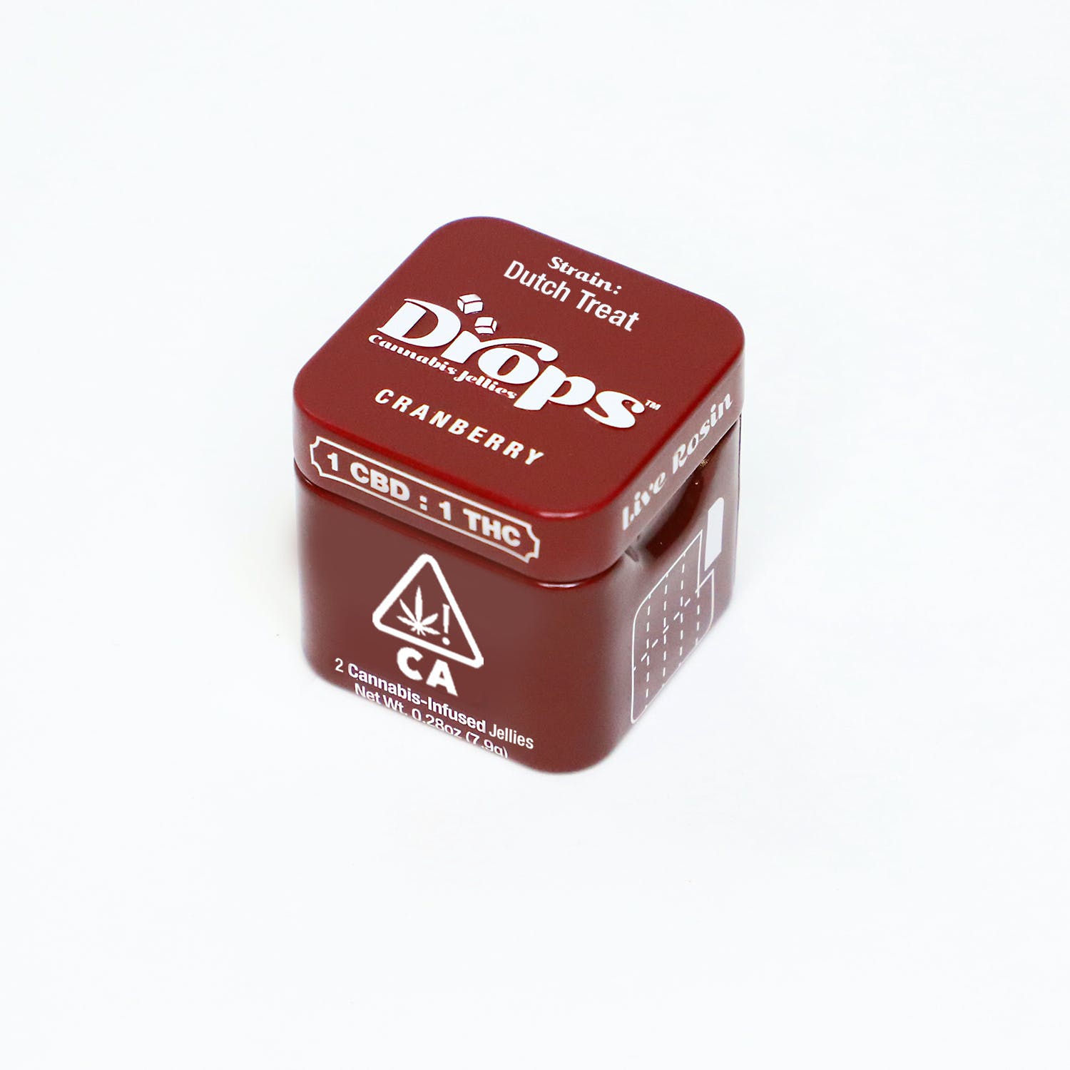 Photograph of product: Drops | Cranberry | Focused | 2 peiece (1:1:1:1 TH-oui:CBD:CBC:CBG)