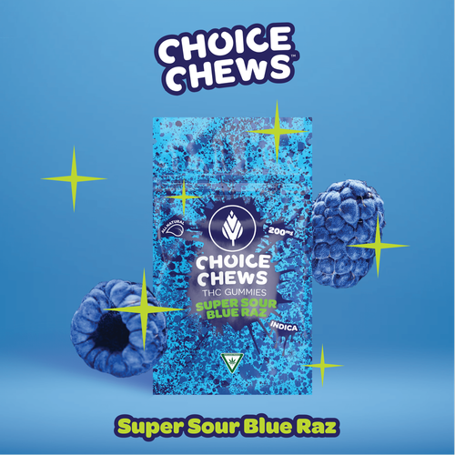 Photograph of product: Choice - 200mg Gummies - Super Sour Prickly Pear (I)