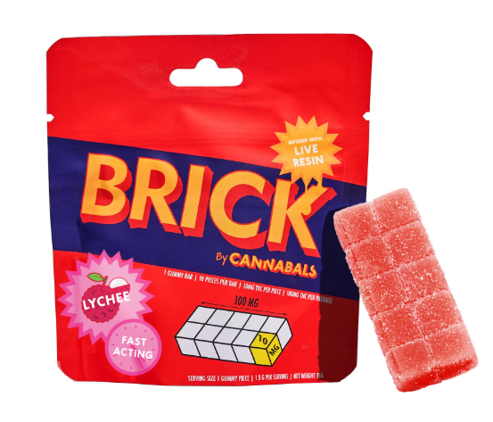 Photograph of product: Cannabals | Brick Gummies 100mg | Lychee
