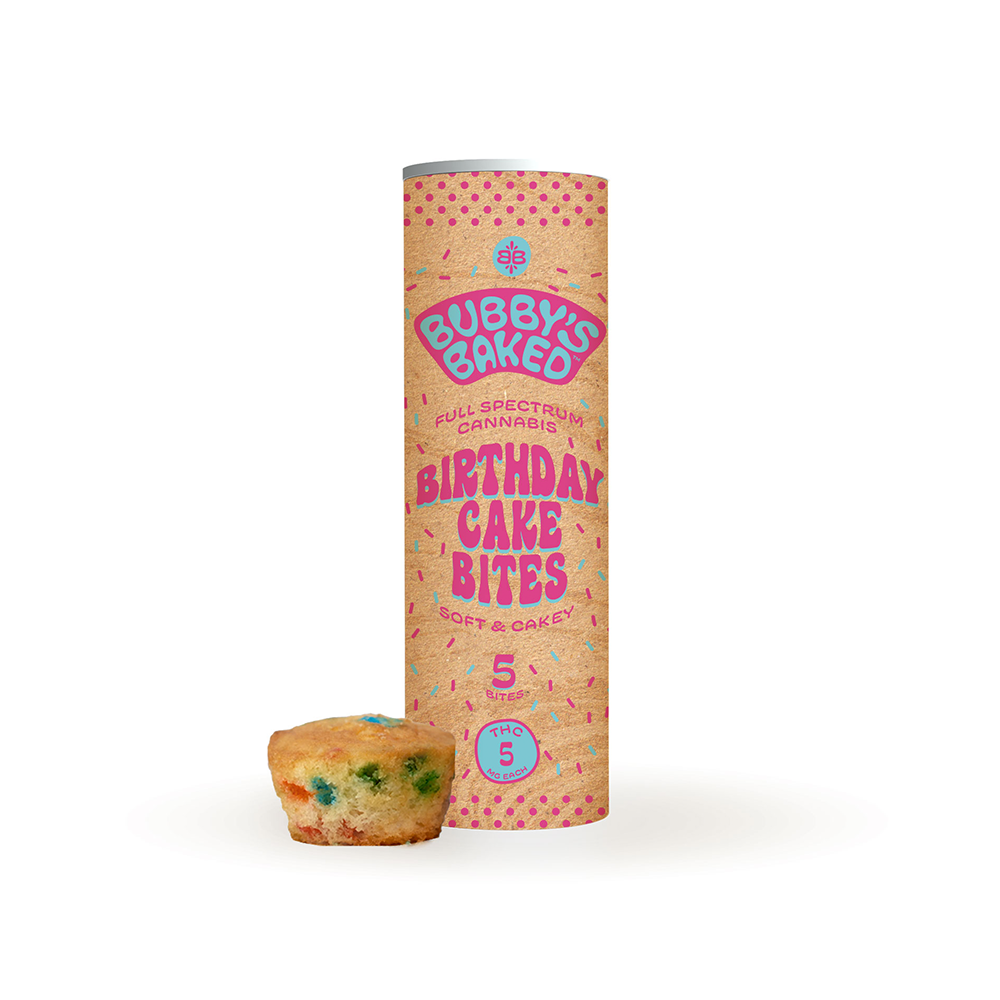 Photograph of product: Bubby's Baked TH-oui Birthday Cake Bites | 10mg (5ct)