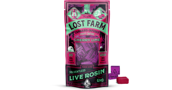 Photograph of product: 'Lost Farm' Cherry Lime Rosin Chews - 100mg