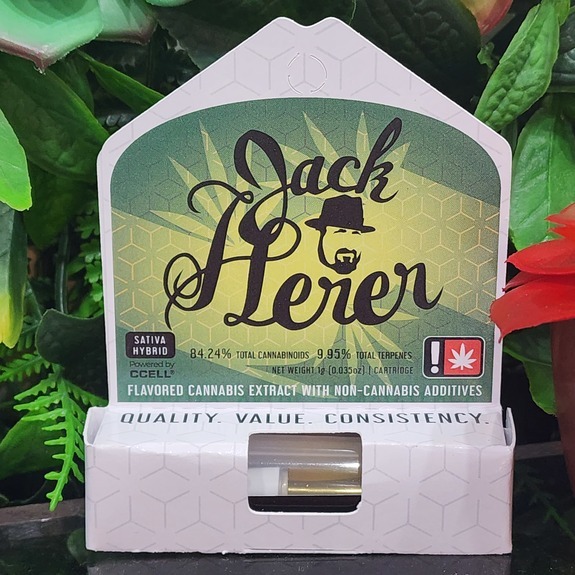 Photograph of product: Jack Herer - 1g Natural Terp Blend Cart - White Label