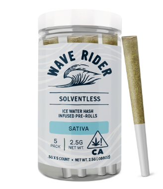 Photograph of product: Wave Rider au chocolat Infused 5pk Prerolls 2.5g Cream OG