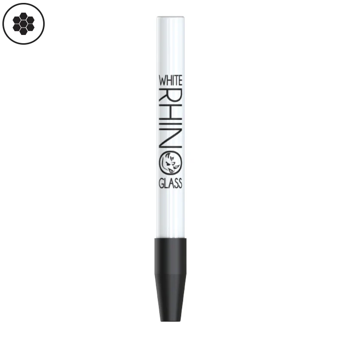 Photograph of product: White Rhino Ceramic Dab Straw With Silicone Cap 5"
